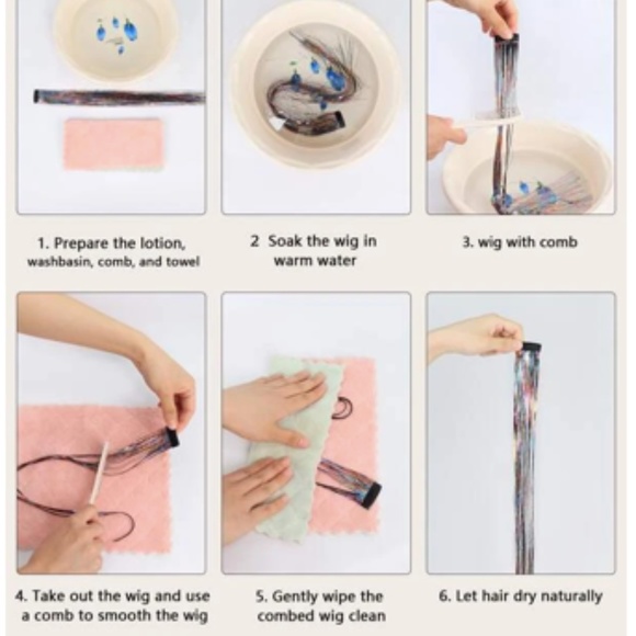 5 Pack Pink Hair Extensions - Picture 8 of 9